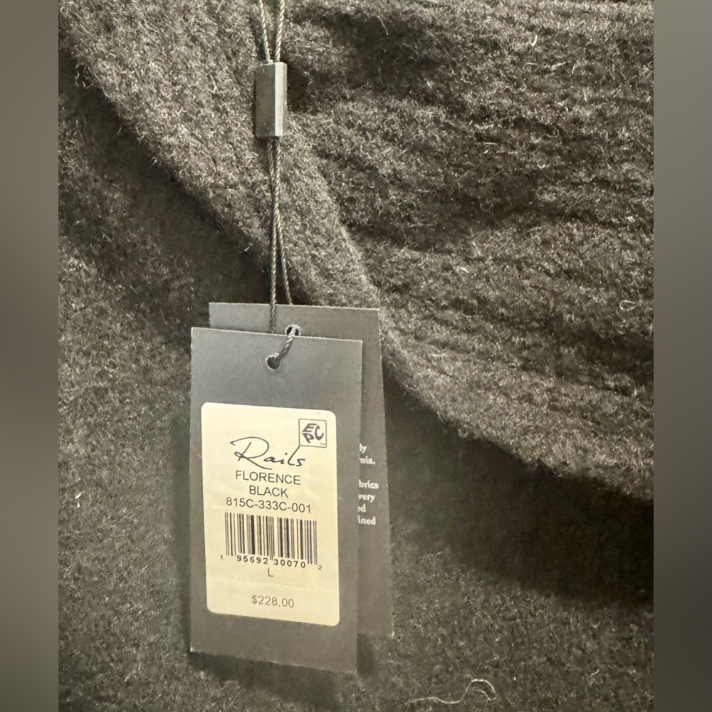 Rails NWT XL Alpaca Florence Sweater Black Off the Shoulder - Picture 5 of 7
